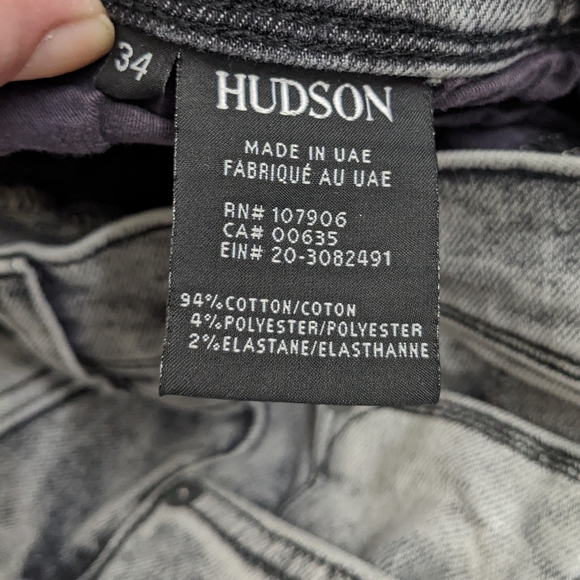 Hudson Sartor Relaxed Skinny Distressed Edgy Graphic Jeans - Picture 10 of 14